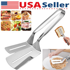 Tongs Steak Clamp Stainless Steel Food Clip Bread Meat BBQ Cooking Kitchen Tool