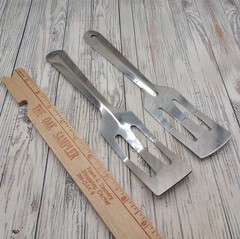 Slotted Servespoon Small Spatula Server Short Metal Turner Unbranded Lot of 2