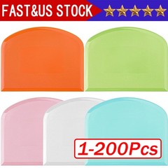 Dough Cutter Dual Sided Flexible Plastic Bowl Scraper for Bread Pizza Pastry
