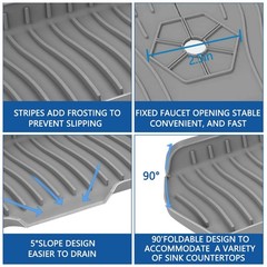 30 Inch Sink Splash Guard Silicone Sink Mat for Kitchen Faucet Bathroom