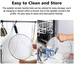 Splatter Screen for Frying Pan – 9.8″ 11.4″ 13″ Stainless Steel Fine Mesh Grease