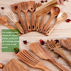 KITCHEN UTENAILS SET WITH HOLDERKITCHEN WOODEN UTENSILS FOR COOKING WOOD UTENSIL