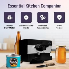 Electric Can Opener – 4 in 1 Under the Cabinet Mounted Medium, Black