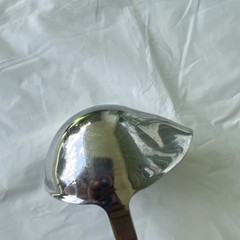 Silver Metal Serving Soup Ladle Solid Handle Kitchen Tool With Hanging Loop
