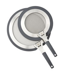 MIU 2-Piece Stainless Steel Mesh Silicone Splatter Guard Screens, 13″ & 10.4″