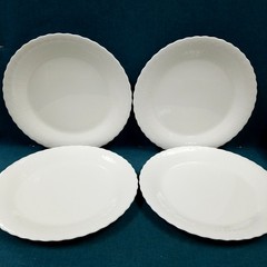 Set Of 4 NARUMI Bone China Japan Silky White Replacement Dinner Plates 10.5″