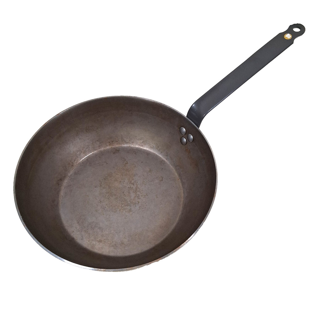 De Buyer Mineral B Round Carbon Steel 11″ Fry Pan Naturally Nonstick Oven safe