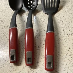 The Pioneer Woman Red Plastic Handle 3-Piece Cooking Utensil Set Spoon Spatula