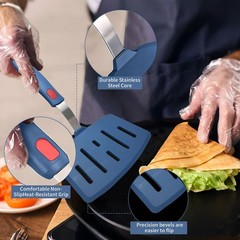 Wide Silicone Spatula for more than 12″ Non Stick Frying Pan Cooking Large Pa…