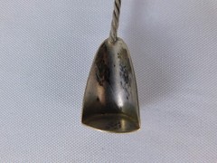 Twisted Handle Cooking Spoon Red Stone Accent Silver Metal Rustic Kitchen Decor