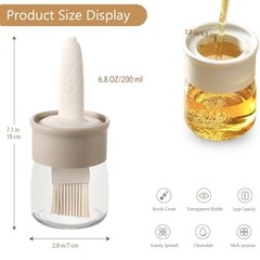 6.8oz Sauce & Oil Bottle with Silicone Brush for Cooking BBQ Kitchen