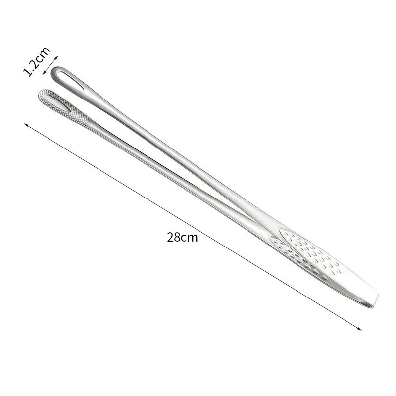 1 PC Stainless Steel Food Tongs – Long Handle, Non-Slip for BBQ & Cooking – NEW*