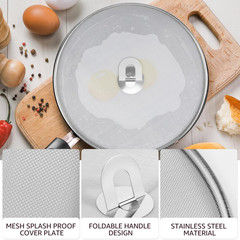 3 Pcs Splatter Guard Stainless Steel Frying Pan Splatter Screen Splash Proof Oil