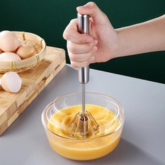 Semi-Automatic Egg Whisk Hand Push Egg Beater Stainless Steel Blender Mixer Whis