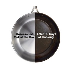 STRATA Carbon Steel Clad 10.5″ Frying Pan Skillet, 3-Ply Carbon Steel Cookwar…
