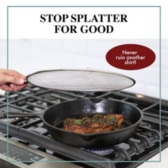 Splatter screen for frying pan – 13″ stainless steel grease splatter guard