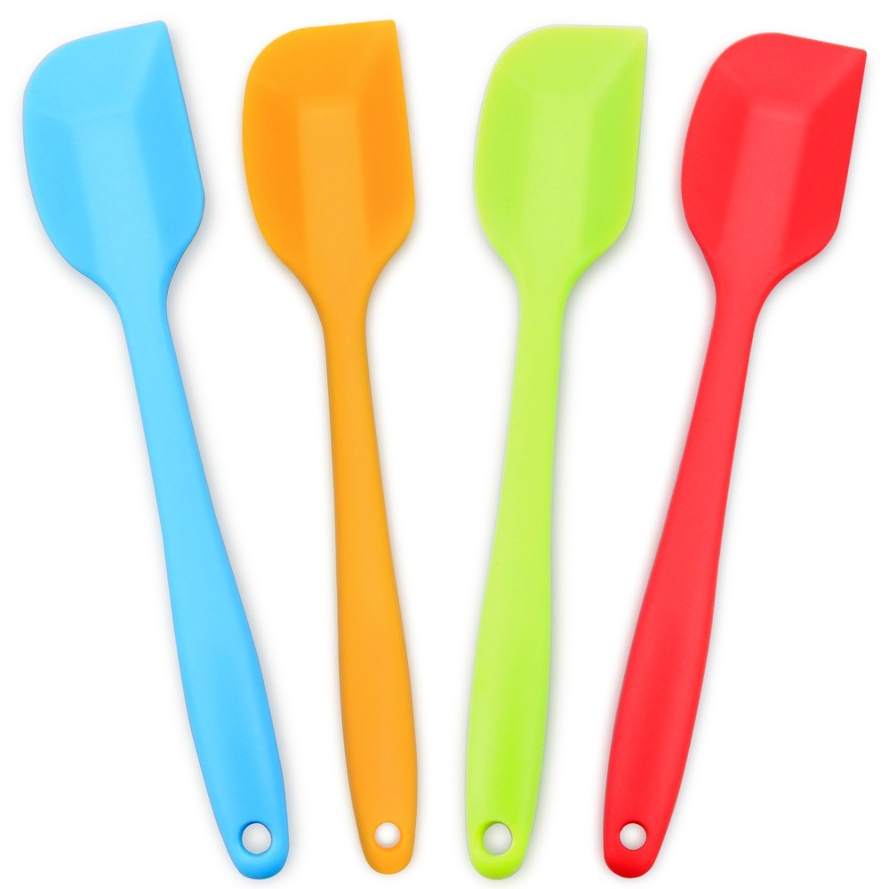 SILICONE SPATULA 4PIECE SET HEATRESISTANT SPATULAS NONSTICK RUBBER SPATULAS WITH