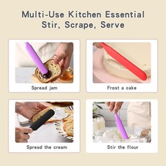 Black, red, and purple 3pcs Jar Spatula, Silicone Jar Spatula Kitchen Spatula…