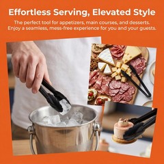 40 Pack Plastic Tongs for Serving, 9″ Disposable Buffet Tong, Heavy Duty Scal…