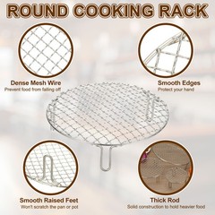 16 Inch Round Cooking Rack Stainless Steel BBQ Grill Baking Rack with Legs