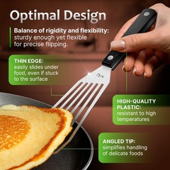 Fish Spatula Stainless Steel Slotted Turner with Sloped Head Design for Flipp…