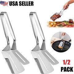 Stainless Steel Steak Clamp Food Bread Meat BBQ Clip Tongs Kitchen Cooking Tool