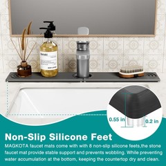 Stone Faucet Mat for Kitchen Sink – Quick Dry Diatomite Sink Splash Guard, Pr…