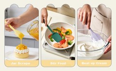 Silicone Spatula Set of 5, Food Grade Rubber Spatulas for Baking, Scraping, High