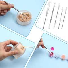 5 Pcs Metal Spatula Set, Stainless Steel Lab Spatula, Double-Ended Micro Spatula