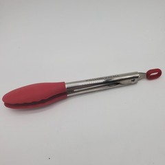 Williams Sonoma Stainless-Steel Silicone Locking Tongs 8″ Red