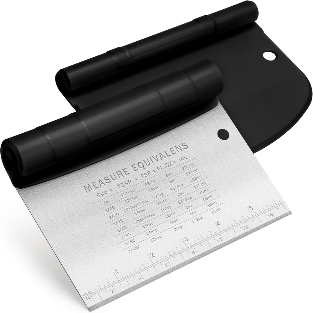Urbanstrive Bench Scraper for Baking, Stainless Steel Dough Cutter