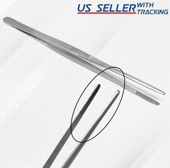 2 Pcs Kitchen Tweezer 12″ Straight & Round Set Long Food Tongs Chef DIY German G