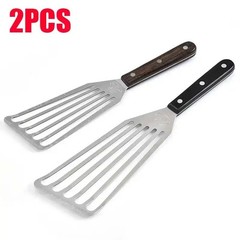 Miu France Set of 2 Small and Large Steel Fish Spatula Slotted Stainless Turner