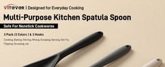 3 PACK Silicone Cooking Spatula & Spoon for Nonstick Cookware, BPA-Free |