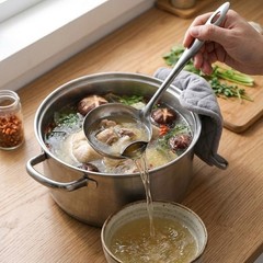 2Pcs Kitchen Oil Fat Gravy Separator Spoon Stainless Steel Colander Ladle Tool