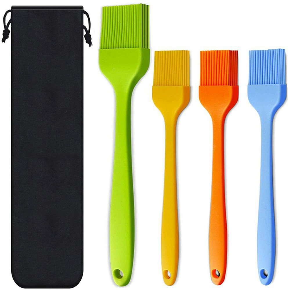 2/3/4/5 PCS 10.2″+8.2″ Silicone Basting Pastry Barbecue oil Brush BBQ Kitchen