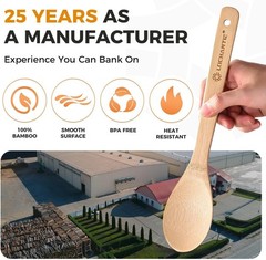 Wooden Spoons for Cooking Bamboo Utensils Set 6 Pieces – Essential Tools Wood…