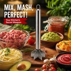 Stainless Steel Meat Chopper and Masher Ground Beef Masher Tool for Hamburger