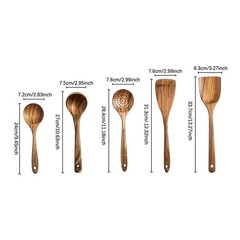 5Pcs Natural Cooking Tools for Stirring & Serving Wooden Kitchen Utensil Set