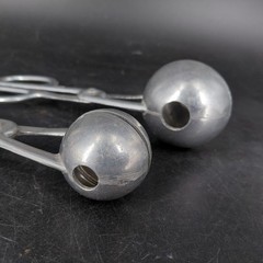 Aluminum Meatball Dumpling Baller Tongs Set 2 Silver Scissor Kitchen Utensil