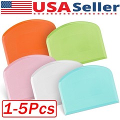 Dough Cutter Dual Sided Flexible Plastic Bowl Scraper for Bread Pizza Pastry