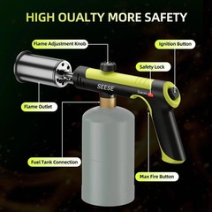 SEESE Powerful Propane Torch Gun,Kitchen Cooking Torch With One-Touch Max Fir…