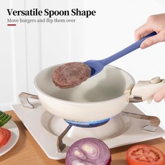 Heat-Resistant Silicone Spoon Spatula Set – Non-Stick, BPA-Free, 600ºF, 3-Piece