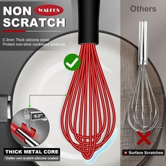 Silicone Whisk Set Non Scratch Heat Resistant Kitchen Whisks 4pcs