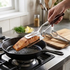 2 Pack Multi Purpose Spatula Tongs Stainless Steel Kitchen Cooking Serving Set