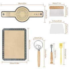Best Bread Making Tools Set of 7 Including Silicone Pastry Mat, Round Baking