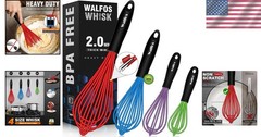 Silicone Whisk Set Non Scratch Heat Resistant Kitchen Whisks 4pcs