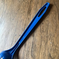 Unbranded Blue Nylon Slotted Cooking Serving Spoon 11 Inch Retro Vintage Kitchen