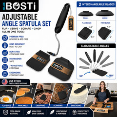 Blue Bosti Adjustable Kitchen Spatula Set Heat Resistant Nonstick Safe PPSU