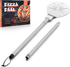 Stainless Steel Pizza Turning Peel 8-Inch, round Pizza Turner Paddle, Perfortae